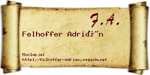 Felhoffer Adrián névjegykártya